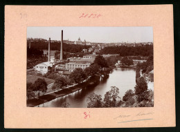 Fotografie Brück & Sohn Meissen, Ansicht Mittweida, Ortsansicht Mit Fabrik & Flusslauf  - Lieux