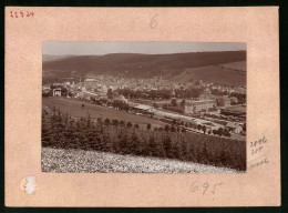 Fotografie Brück & Sohn Meissen, Ansicht Olbernhau I. Erzg., Blick Auf Den Bahnhof Mit Der Möbelfabrik Otto Weinhold  - Orte