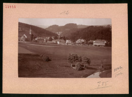 Fotografie Brück & Sohn Meissen, Ansicht Neuhausen I. Erzg., Teilansicht Der Ortschaft Mit Holzlager  - Lieux