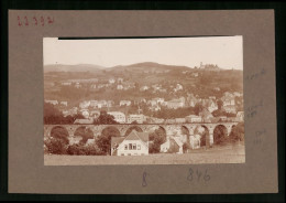 Fotografie Brück & Sohn Meissen, Ansicht Sebnitz, Blick Auf Die Stadt Mit Eisenbahnviadukt Und Fabrikgebäude  - Lieux