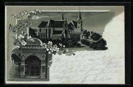 Lithographie Augsburg, Dom Und Portal Bei Mondschein  - Augsburg