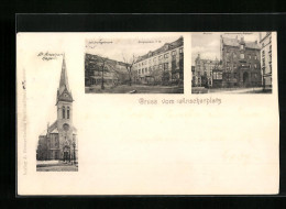 AK Hamburg, Anscharplatz Mit St. Anschar Kapelle, Pastorat Und St. Anschar-Schule  - Mitte