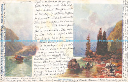 R173784 Am Mondsee. Seestimmungem. Wiener Kunstler Postkarte. 1900 - World