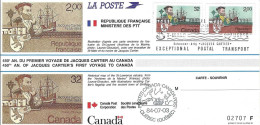 Theme J Cartier Carte Souvenir CANADA N° 869 Y & T + FRANCE N° 2307 Y & T Y & T - Sonstige & Ohne Zuordnung