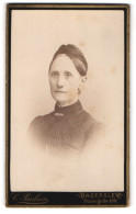 Fotografie C. Paulsen, Haderslev, Storegade 430, Junge Frau Mit Schmalem Gesicht In Verzierter Bluse  - Anonieme Personen