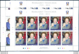 Margaret Thatcher 2013. 4 Minifogli. - Falkland Islands