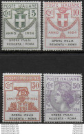 1924 Italia Parastatali Opera Redenta 4v. Mc MNH Sassone N. 46/49 - Other & Unclassified