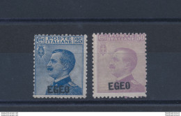 1912 EGEO , Francobolli D'Italia Del 1908 Soprastampati EGEO, N° 1/2 ,  2 Valor - Aegean