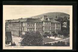 AK Lahr I. B., Friedrichschule Mit Strasse Aus Der Vogelschau  - Lahr