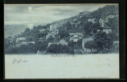 Mondschein-AK Hamburg-Blankenese, Ortsansicht Mit Elbe  - Blankenese