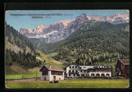 Cartolina Plan In Gröden, Touristenhaus Plan Mit Sella  - Autres & Non Classés