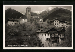 Cartolina Schönna Bei Meran, Teilansicht Mit Dolomiten  - Autres & Non Classés