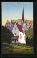 Cartolina Kemeten / Ritten, Kirche Vor Dem Schlern  - Altri & Non Classificati