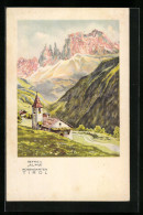 Artista-Cartolina St. Cyprian /Bolzano, Alma, Rosengarten  - Bolzano (Bozen)