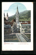 Cartolina Brixen, Adlerbrückengasse Mit Dom Und Weissem Turm  - Other & Unclassified