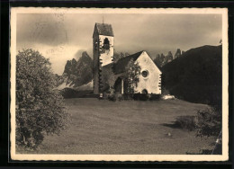 Cartolina S. Giacomo In Funes, Kirche Gegen Furchetta  - Andere & Zonder Classificatie