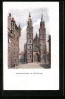 Künstler-AK Nürnberg, Lorenzkirche  - Nuernberg