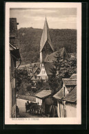 AK Geislingen A. D. Steige, Strassenpartie Mit Kirche Und Pferdewagen  - Geislingen