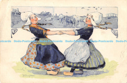 R175070 Girls. Dancing. Painting. Serie 3939 - Monde