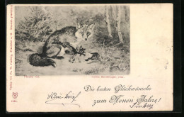 Künstler-AK Heute Rot - Fuchs Mit Beutevogel  - Other & Unclassified