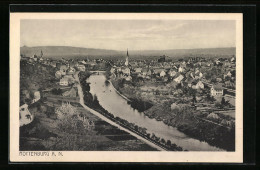 AK Rottenburg A. N., Ortspartie Mit Fluss Und Kirche  - Rottenburg