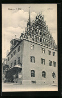 AK Pössneck I. Thür., Strassenpartie Beim Rathaus  - Poessneck