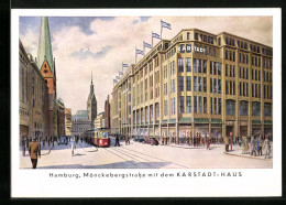 AK Hamburg, Mönckebergstrasse Mit Dem Karstadt-Haus  - Mitte