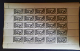 Andorre (French Andorra) N°86 En Feuille(sheet) De 25 Avec L'erreur De Date 32/6/39 ** TB N De Feuille 56166 RARE - Unused Stamps