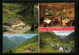 Cartolina Martell-Ennewasser, Hotel Thairmühl, Gastraum, Blick Auf Den Ort  - Autres & Non Classés