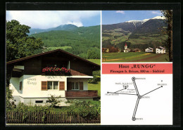 Cartolina Pinzagen Bei Brixen, Hotel Haus Rungg, Ortsansicht  - Andere & Zonder Classificatie