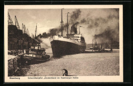 AK Hamburg, Schnelldampfer Deutschland Im Hamburger Hafen  - Steamers