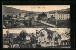 AK Wilthen /O.-b., Teilansicht Mit Strasse, Blick Nach Mönchswalder Berg, Jugendheim  - Wilthen