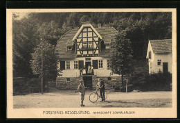 AK Schmalkalden, Gasthof Forsthaus Nesselgrund, Jäger Und Radfahrer  - Hunting