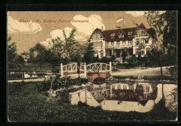 AK Rheine I. W., Kurhaus Solbad Gottesgabe - Gartenansicht Mit Teich  - Rheine