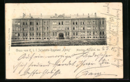 AK München, Kaserne, K. B. I. Infanterie-Regiment König, Marsfeld  - Muenchen