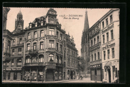 AK Duisburg, Rue Du Bourg, Mit Kirche Und Gasthof Zu Den Drei Kronen  - Duisburg