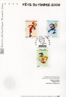 " Fête Du Timbre 2006 : SPIROU " Sur Notice Officielle 1er Jour De 2006. N° YT 3877 à 3879. Parfait état ! - 2000-2009