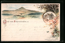 Lithographie Hohenstaufen, Gasthaus Zum Lamm, Ortsansicht Mit Berg  - Other & Unclassified