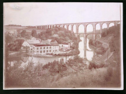 Fotografie Brück & Sohn Meissen, Ansicht Wechselburg, Blick Auf Die Göhrener Brücke Mit Mühle  - Lieux