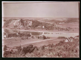 Fotografie Brück & Sohn Meissen, Ansicht Diesbar / Elbe, Blick Auf Den Ort Und Nach Dem Görischfelsen  - Lieux