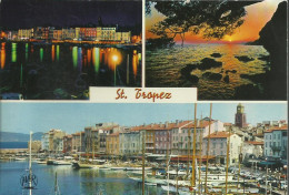 Saint-Tropez - La Nuit. Coucher De Soleil. Le Port - Multivues - (P) - Saint-Tropez