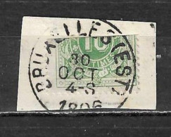 TX1  Chiffre Dans Un Double Ovale - Demi-timbre Sur Fragment - Oblit. Centrale BRUXELLES (EST) - LOOK!!!! - Stamps