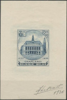 BL6, Charleroi, épreuve En Bleu Clair Du Coin Sur Petit Feuillet, Signé De Bast 1936 - 1924-1960