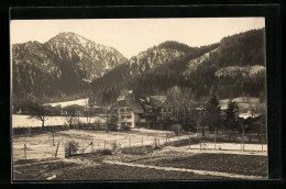 AK Fischhausen Bei Neuhaus /Schliersee, Gaststätte Pension Finsterlin Vor Bergkulisse  - Schliersee