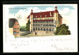 Lithographie Offenbach A. M., Schloss Von Der Stadtseite Gesehen  - Offenbach