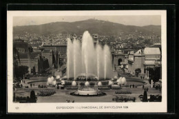 AK Barcelona, Exposición Internacional 1929, Fuente Mágica  - Expositions
