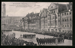 AK Augsburg, Obere Maximilianstrasse, Parademarsch  - Augsburg