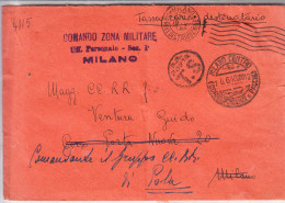 ITALIA 1940 - Lettera Con Tassa A  Carico Da Comando Militare - Milano Rispedita A Pola - Marcophilie