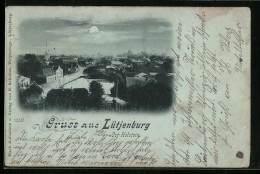 Mondschein-AK Lütjenburg /Ost-Holstein, Ortsansicht Bei Vollmond  - Lütjenburg