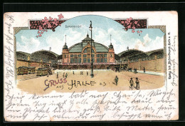 Lithographie Halle A. S., Bahnhof  - Autres & Non Classés